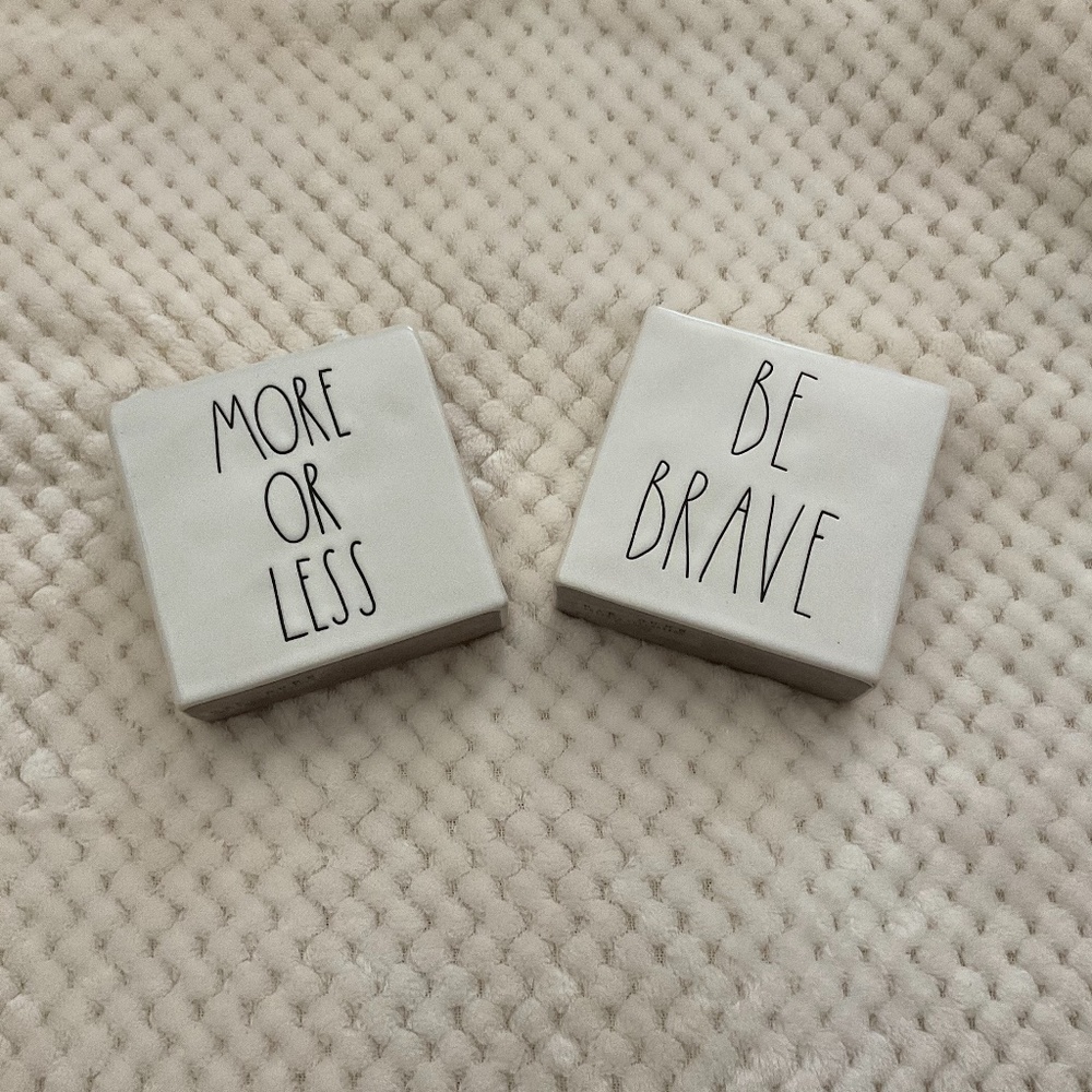 Lot‎ of 2 Rae Dunn Paperweight Blocks